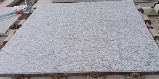 Natural Grey Granite Seawave Flower Flamed Finished Anti Slip Surface Granite Tiles